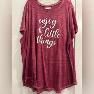 Maurices, Short Sleeve Tee, Burgundy, Women’s, 2X